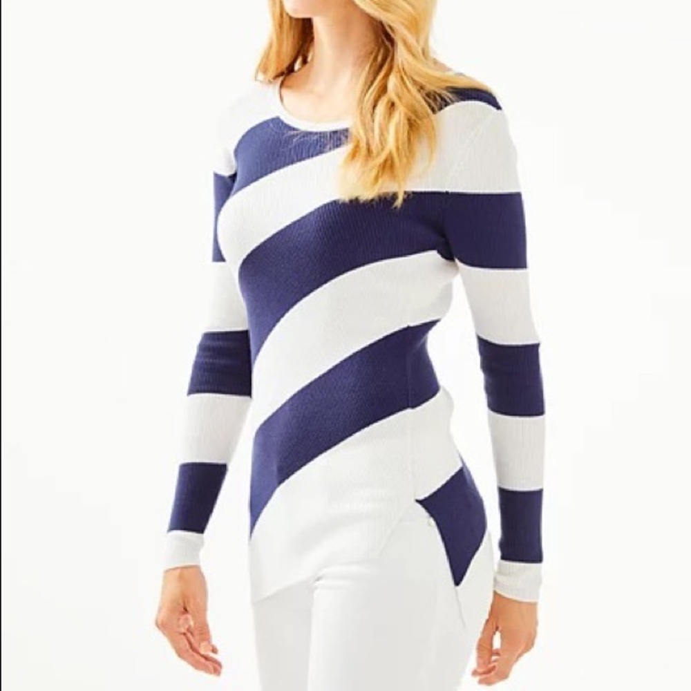 Lilly Pulitzer navy and white sweater